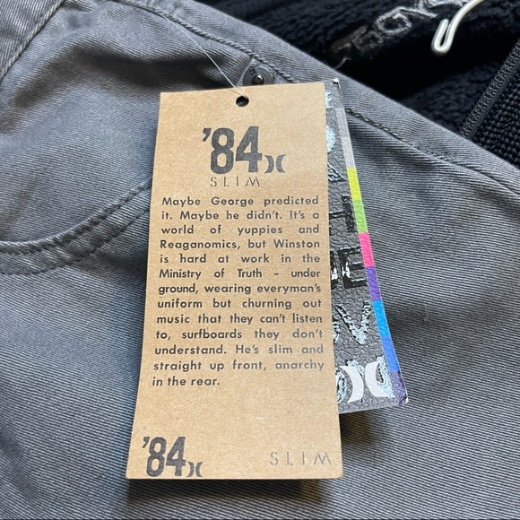 NWT HURLEY 84 SLIM PANTS IN COAL GREY. SIZE 14 - Picture 4 of 6